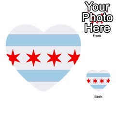 Flag Of Chicago Multi-purpose Cards (Heart) 