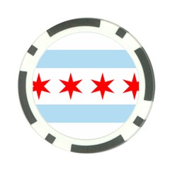 Flag Of Chicago Poker Chip Card Guards (10 pack) 