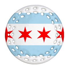 Flag Of Chicago Ornament (Round Filigree) 