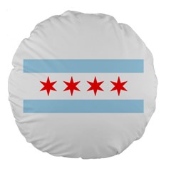 Flag Of Chicago Large 18  Premium Round Cushions