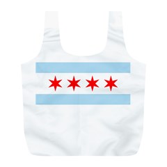 Flag Of Chicago Full Print Recycle Bags (l) 