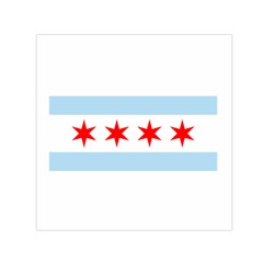 Flag Of Chicago Small Satin Scarf (Square)