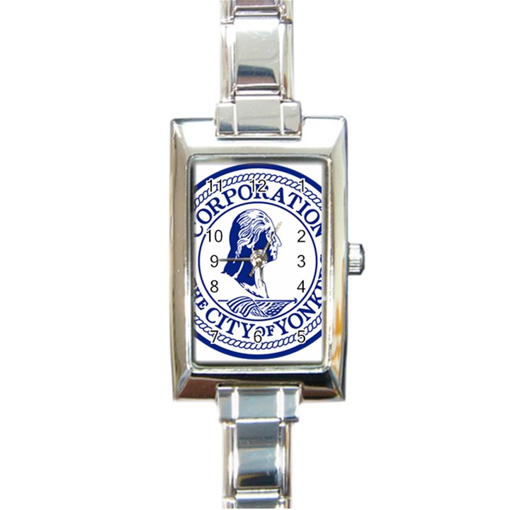 Seal Of Yonkers, New York  Rectangle Italian Charm Watch