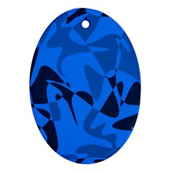 Blue Pattern Ornament (oval)  by Valentinaart