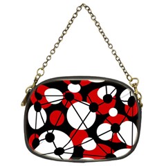 Red, Black And White Pattern Chain Purses (two Sides)  by Valentinaart