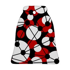 Red, Black And White Pattern Bell Ornament (2 Sides) by Valentinaart