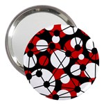 Red, black and white pattern 3  Handbag Mirrors Front