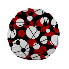 Red, Black And White Pattern Standard 15  Premium Round Cushions by Valentinaart