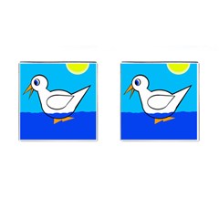 White Duck Cufflinks (square)