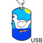 White duck Dog Tag USB Flash (Two Sides)  Front