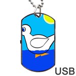 White duck Dog Tag USB Flash (Two Sides)  Back