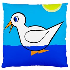 White Duck Standard Flano Cushion Case (two Sides) by Valentinaart