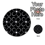 Black and white floral pattern Multi-purpose Cards (Round)  Front 53