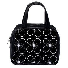 Black And White Floral Pattern Classic Handbags (one Side) by Valentinaart