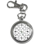 White flowers pattern Key Chain Watches Front