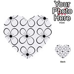 White flowers pattern Multi-purpose Cards (Heart)  Front 19