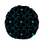 Blue flowers Standard 15  Premium Flano Round Cushions Back