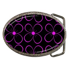Purple Floral Pattern Belt Buckles by Valentinaart