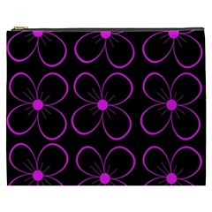Purple Floral Pattern Cosmetic Bag (xxxl)  by Valentinaart