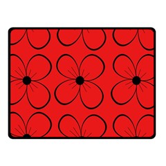 Red Floral Pattern Fleece Blanket (small) by Valentinaart