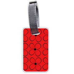 Red Floral Pattern Luggage Tags (one Side)  by Valentinaart