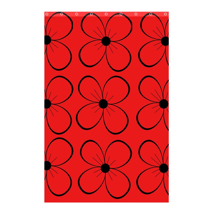 Red floral pattern Shower Curtain 48  x 72  (Small) 