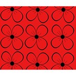 Red floral pattern Deluxe Canvas 14  x 11  14  x 11  x 1.5  Stretched Canvas