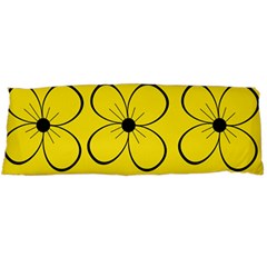Yellow Floral Pattern Body Pillow Case (dakimakura) by Valentinaart