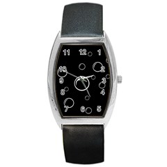 Black And White Bubbles Barrel Style Metal Watch