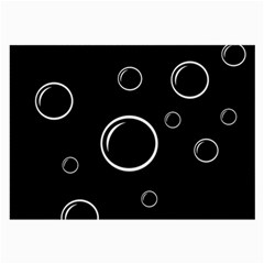 Black And White Bubbles Large Glasses Cloth (2-side) by Valentinaart