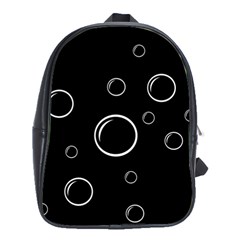 Black And White Bubbles School Bags(large)  by Valentinaart