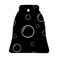 Black And White Bubbles Ornament (bell)  by Valentinaart