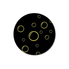 Yellow Bubbles Magnet 3  (round)