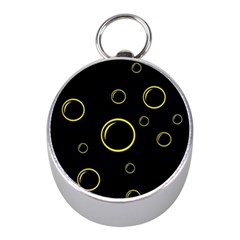 Yellow Bubbles Mini Silver Compasses