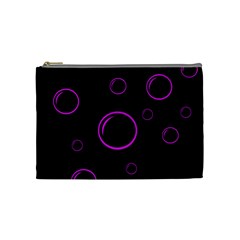 Purple Bubbles  Cosmetic Bag (medium)  by Valentinaart