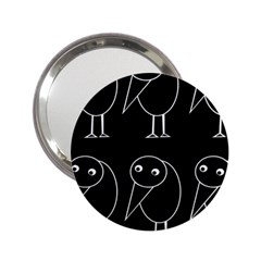 Black And White Birds 2 25  Handbag Mirrors by Valentinaart