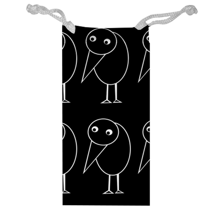 Black and white birds Jewelry Bags