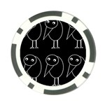 Black and white birds Poker Chip Card Guards Front