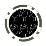 Black and white birds Poker Chip Card Guards Back