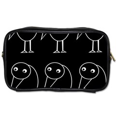 Black And White Birds Toiletries Bags 2-side