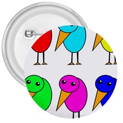 Colorful Birds 3  Buttons by Valentinaart