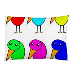 Colorful Birds Pillow Case (two Sides) by Valentinaart