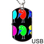 Colorful birds Dog Tag USB Flash (Two Sides)  Front