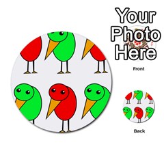 Green And Red Birds Multi-purpose Cards (round)  by Valentinaart