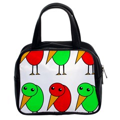 Green And Red Birds Classic Handbags (2 Sides)