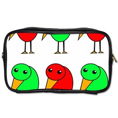 Green And Red Birds Toiletries Bags 2-side