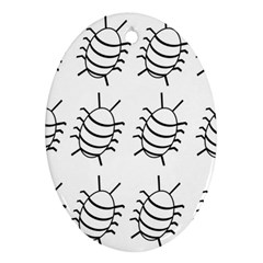 White Bug Pattern Ornament (oval) 