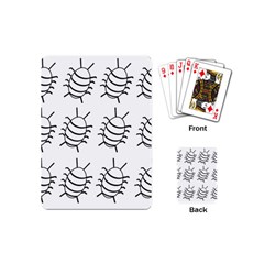 White Bug Pattern Playing Cards (mini)  by Valentinaart