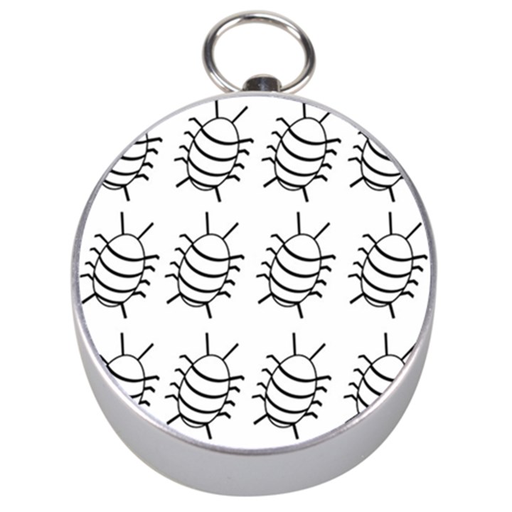 White bug pattern Silver Compasses