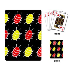 Red And Yellow Bugs Pattern Playing Card by Valentinaart